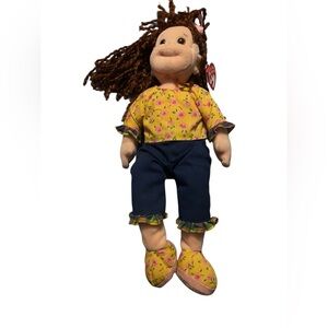 TY Beanie Boppers “Loveable Lulu” Plush Doll with Yellow and Blue Outfit